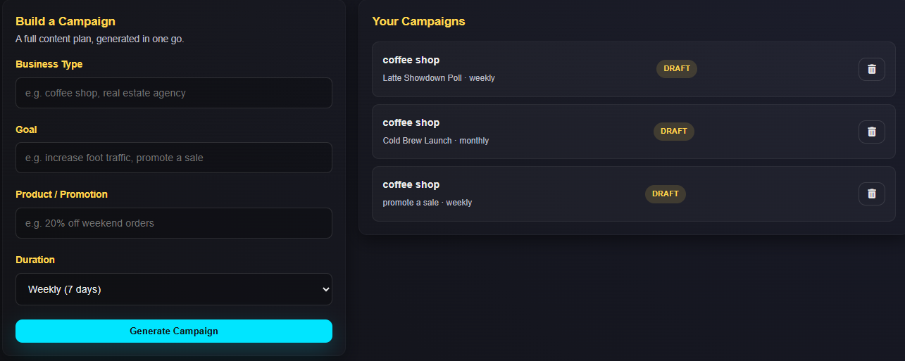 Generated campaign plan